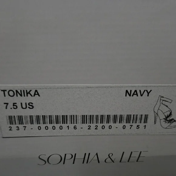 Sophia & Lee Navy Heels W/Silver Snake Jewel Detailing Sz7.5 STUNNING! NIB - Picture 2 of 16